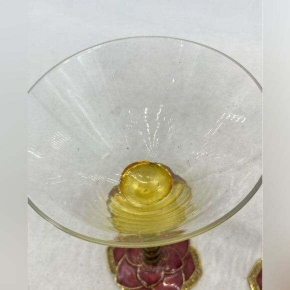 Saint Jeweled Martini Glass with Swarovski Crystals & Enamel Flower Stem - Picture 6 of 10